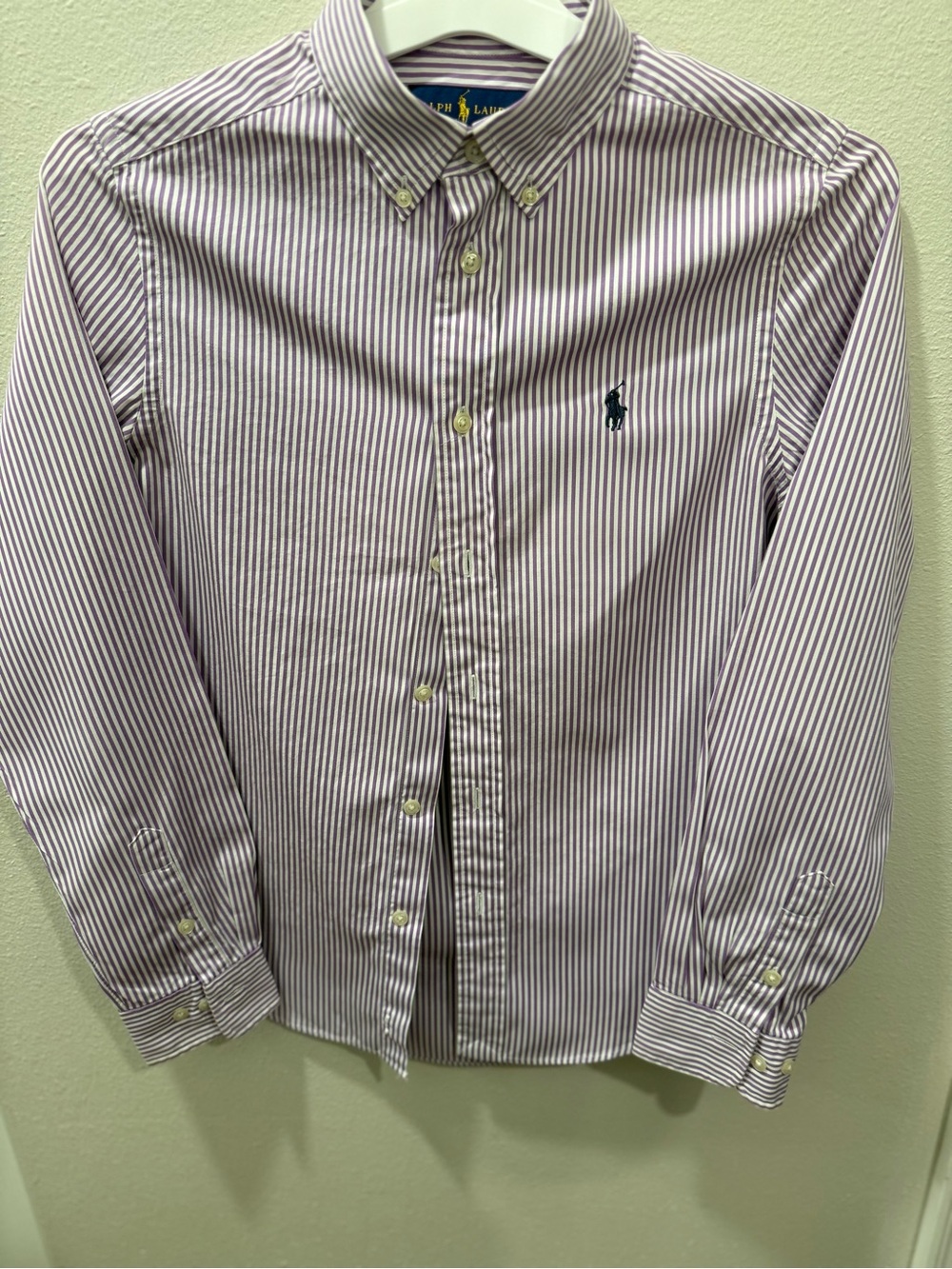 Polo by Ralph Lauren Purple and White Striped Button-Down Shirt
